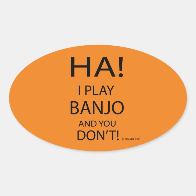 Ha Banjo Oval Sticker (Vorderseite)