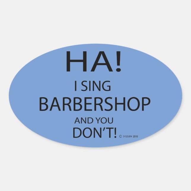 Ha Barbershop Oval Sticker (Vorderseite)