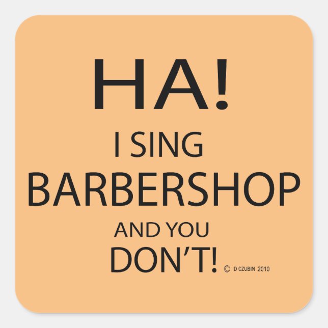 Ha Barbershop Square Sticker (Vorderseite)