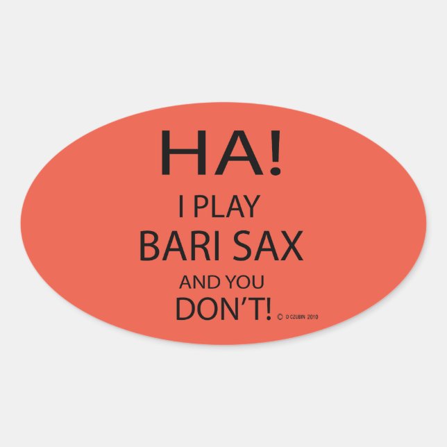 Ha Bari Sax Oval Sticker (Vorderseite)