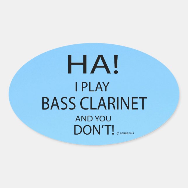 Ha Bass Clarinet Oval Aufkleber (Vorderseite)