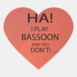 Ha Bassoon Heart Sticker