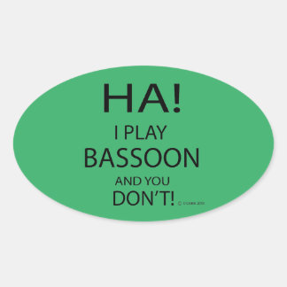 Ha Bassoon Oval Sticker