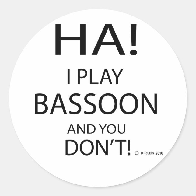 Ha Bassoon Runder Aufkleber (Vorderseite)