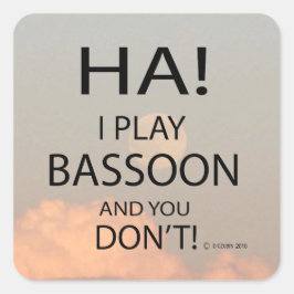 Ha Bassoon Square Sticker