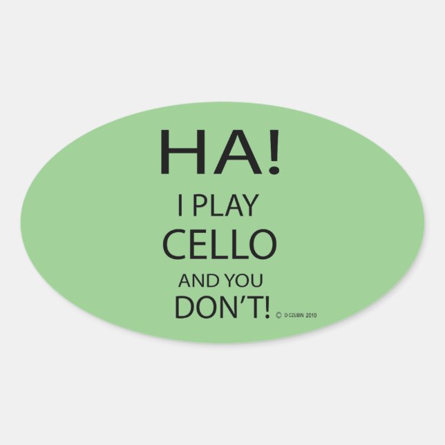 Ha Cello Oval Aufkleber (Vorderseite)