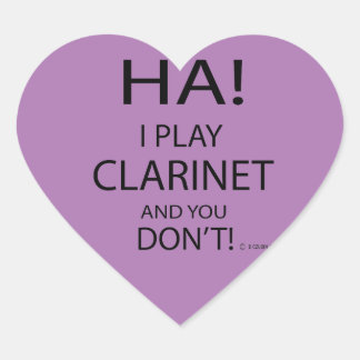 Ha Clarinet Heart Sticker