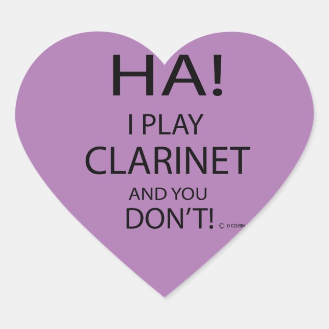 Ha Clarinet Heart Sticker (Vorderseite)