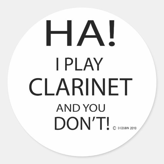 Ha Clarinet Runder Aufkleber (Vorderseite)