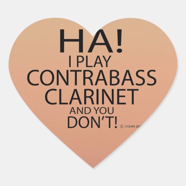 Ha Contrabass Klarinette Heart Sticker (Vorderseite)