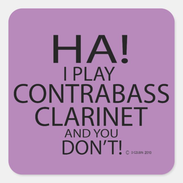 Ha Contrabass Klarinette Square Sticker (Vorderseite)