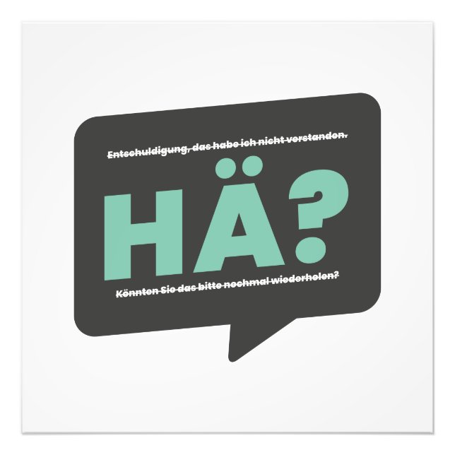 Hä? Definition Humor Deutsch Fotodruck (Vorne)