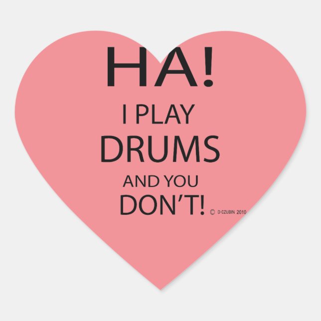 Ha Drums Heart Sticker (Vorderseite)
