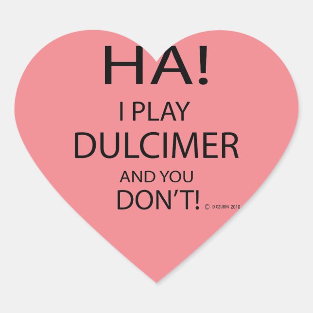 Ha Dulcimer Heart Sticker (Vorderseite)