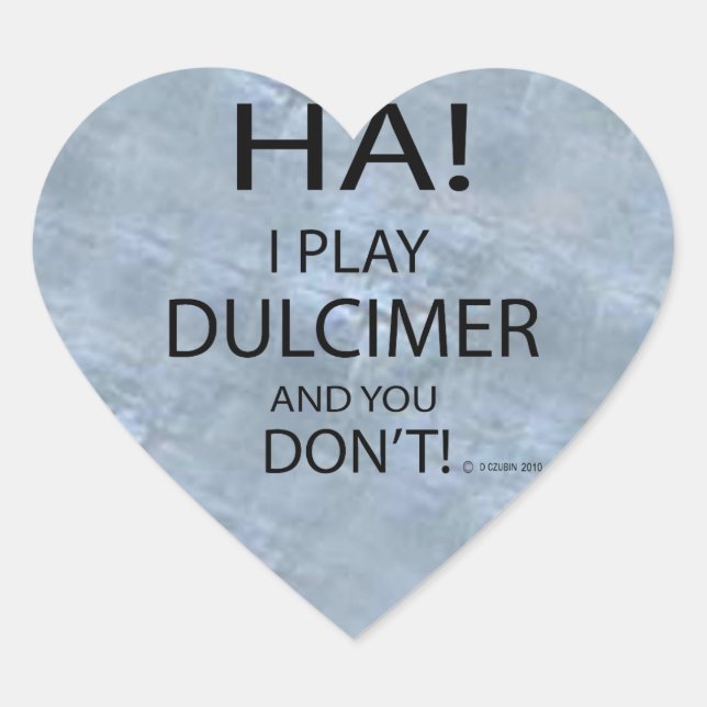 Ha Dulcimer Heart Sticker (Vorderseite)