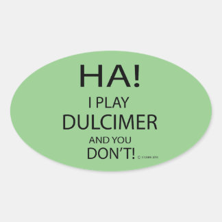 Ha Dulcimer Oval Sticker