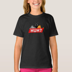 "Hä?" Dummes Multicolor-Cartoon-Katzen-Meme T-Shirt