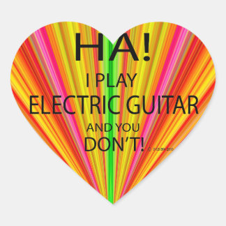 Ha Electric Guitar Heart Sticker