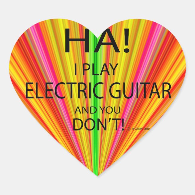 Ha Electric Guitar Heart Sticker (Vorderseite)