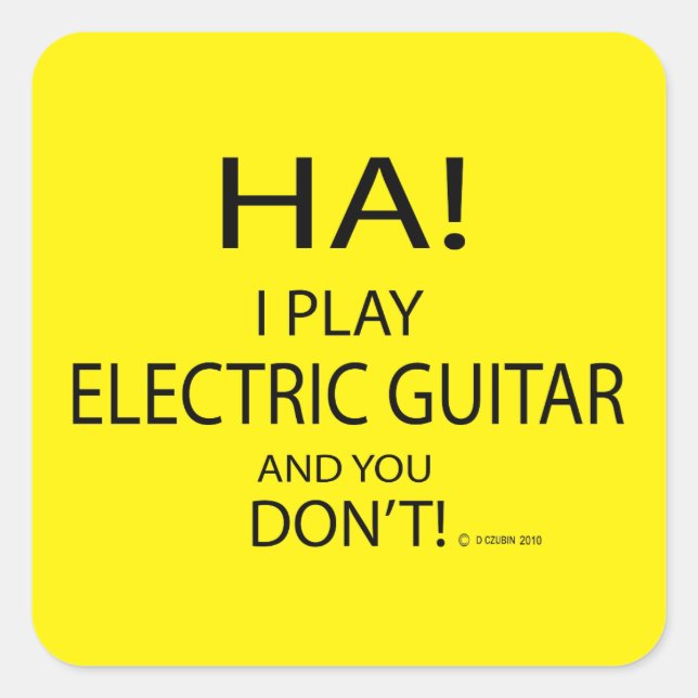 Ha Electric Guitar Square Sticker (Vorderseite)