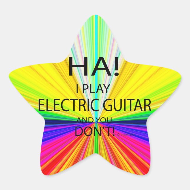 Ha Electric Guitar Star Sticker (Vorderseite)