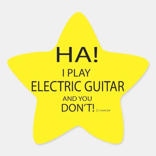 Ha Electric Guitar Star Sticker (Vorderseite)