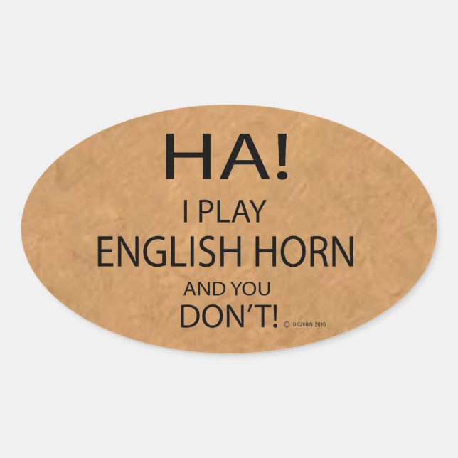 Ha English Horn Oval Sticker (Vorderseite)