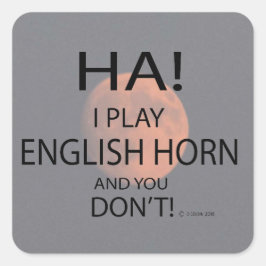 Ha English Horn Square Sticker