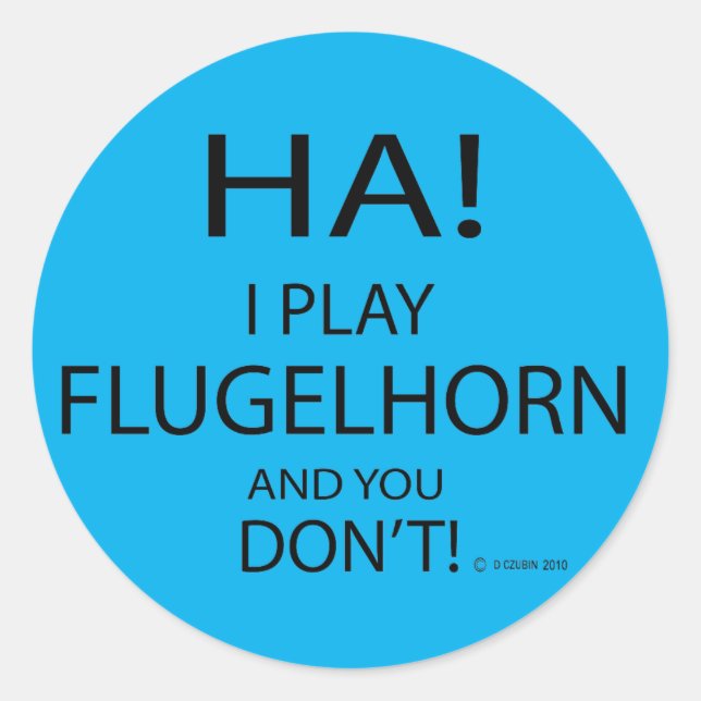 Ha Flugelhorn Classic Round Sticker (Vorderseite)