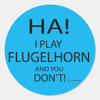 Ha Flugelhorn Classic Round Sticker
