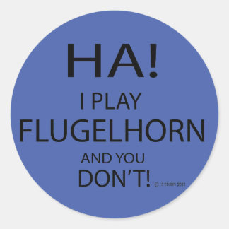 Ha Flugelhorn Classic Round Sticker