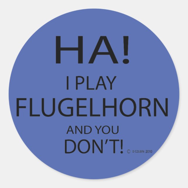 Ha Flugelhorn Classic Round Sticker (Vorderseite)