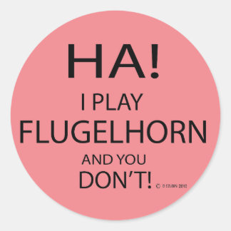 Ha Flugelhorn Classic Round Sticker