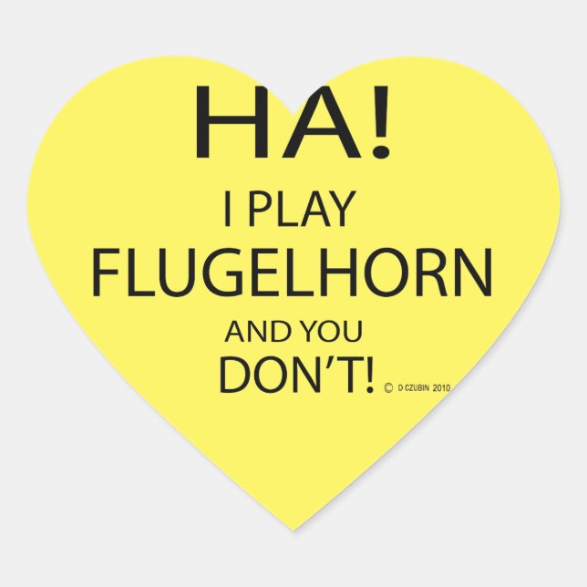 Ha Flugelhorn Heart Sticker (Vorderseite)