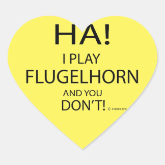 Ha Flugelhorn Heart Sticker