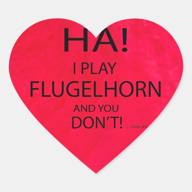 Ha Flugelhorn Heart Sticker (Vorderseite)