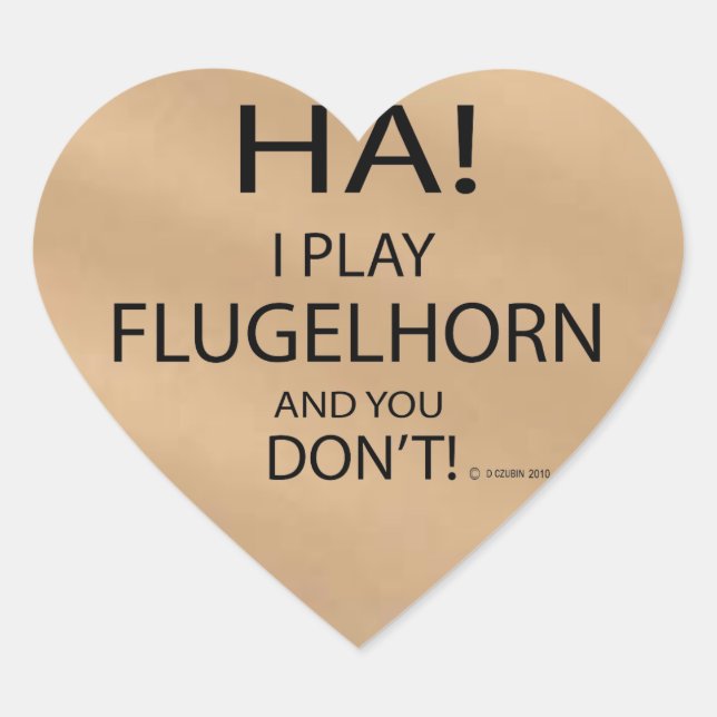 Ha Flugelhorn Heart Sticker (Vorderseite)