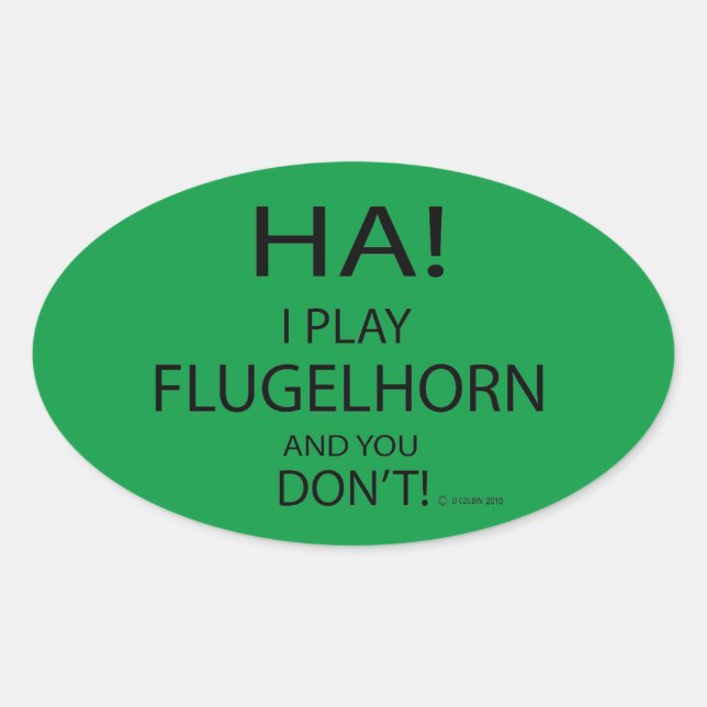 Ha Flugelhorn Oval Sticker (Vorderseite)