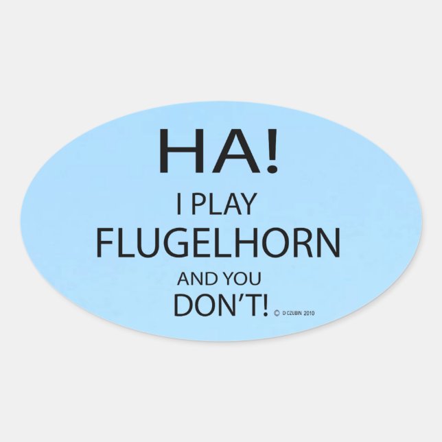 Ha Flugelhorn Oval Sticker (Vorderseite)