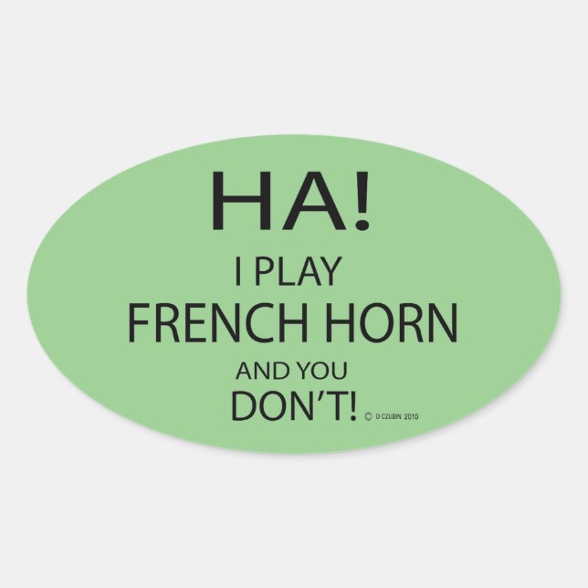 Ha French Horn Oval Sticker (Vorderseite)