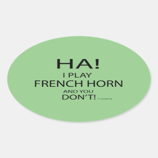 Ha French Horn Oval Sticker