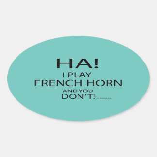 Ha French Horn Oval Sticker