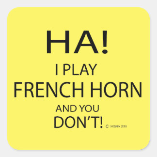 Ha French Horn Square Sticker