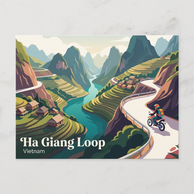 Ha Giang Schleife Vietnam Postkarte (Vorderseite)