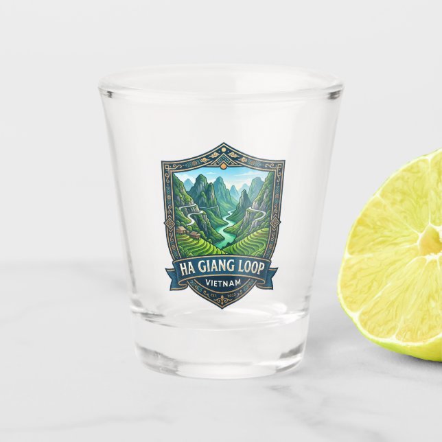 Ha Giang Schleife Vietnam Schnapsglas (Vorderseite)