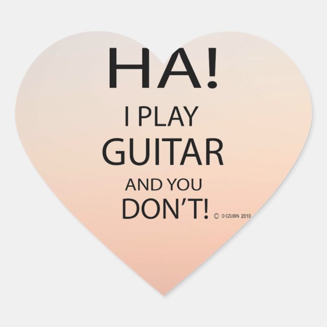 Ha Guitar Heart Sticker (Vorderseite)