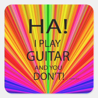 Ha Guitar Square Sticker