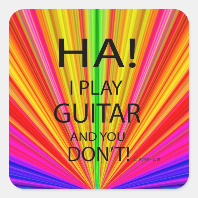 Ha Guitar Square Sticker (Vorderseite)