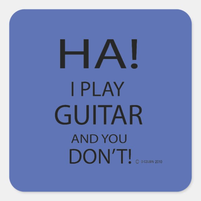 Ha Guitar Square Sticker (Vorderseite)