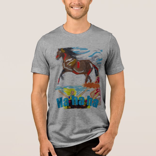 HA ha ha lächeln Tri-Blend Shirt (Vorderseite)